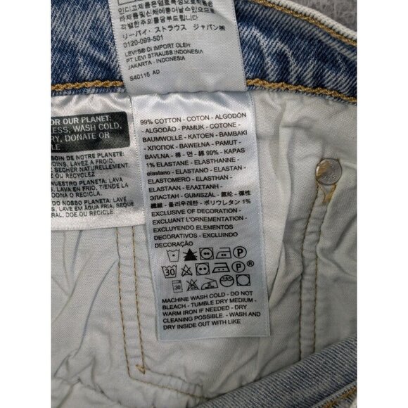 Levi's 501 Jean Shorts Womens 18W High Rise Raw Hem Distressed Cutoff Style - Picture 6 of 16